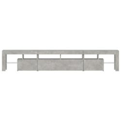 TV-benk med LED-lys betonggrå 230×36,5×40 cm