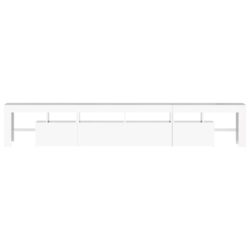 TV-benk med LED-lys høyglans hvit 230×36,5×40 cm