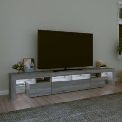 TV-benk med LED-lys grå sonoma 230×36,5×40 cm