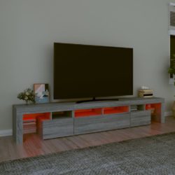 TV-benk med LED-lys grå sonoma 230×36,5×40 cm