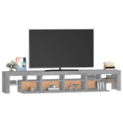 TV-benk med LED-lys grå sonoma 230×36,5×40 cm