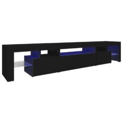 TV-benk med LED-lys svart 215×36,5×40 cm