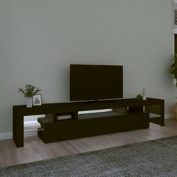 TV-benk med LED-lys svart 215×36,5×40 cm