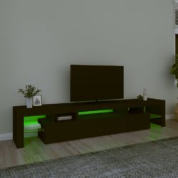 TV-benk med LED-lys svart 215×36,5×40 cm