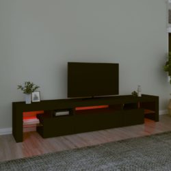 TV-benk med LED-lys svart 215×36,5×40 cm