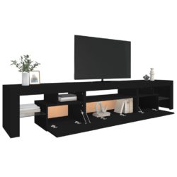 TV-benk med LED-lys svart 215×36,5×40 cm