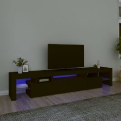 TV-benk med LED-lys svart 215×36,5×40 cm