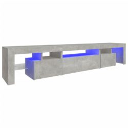 TV-benk med LED-lys betonggrå 215×36,5×40 cm