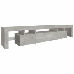 TV-benk med LED-lys betonggrå 215×36,5×40 cm