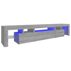 TV-benk med LED-lys grå sonoma 215×36,5×40 cm