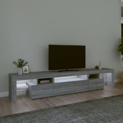 TV-benk med LED-lys grå sonoma 215×36,5×40 cm