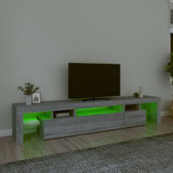 TV-benk med LED-lys grå sonoma 215×36,5×40 cm