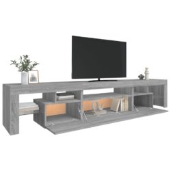 TV-benk med LED-lys grå sonoma 215×36,5×40 cm