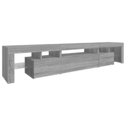 TV-benk med LED-lys grå sonoma 215×36,5×40 cm