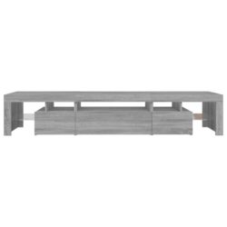 TV-benk med LED-lys grå sonoma 215×36,5×40 cm