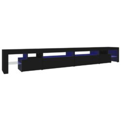 TV-benk med LED-lys svart 290×36,5×40 cm