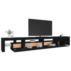 TV-benk med LED-lys svart 290×36,5×40 cm