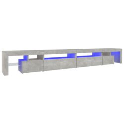 TV-benk med LED-lys betonggrå 290×36,5×40 cm