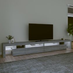 TV-benk med LED-lys grå sonoma 290×36,5×40 cm