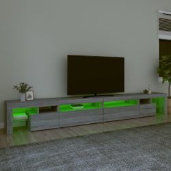 TV-benk med LED-lys grå sonoma 290×36,5×40 cm