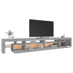 TV-benk med LED-lys grå sonoma 290×36,5×40 cm