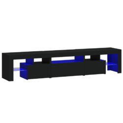 TV-benk med LED-lys svart 200 x 36,5 x 40 cm