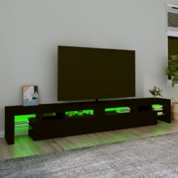 TV-benk med LED-lys svart 260×36,5×40 cm