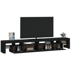 TV-benk med LED-lys svart 260×36,5×40 cm