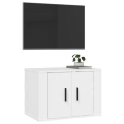 Vegghengt TV-benk hvit 57×34,5×40 cm