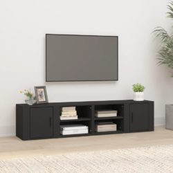 TV-benker 2 stk svart 80×31,5×36 cm konstruert tre