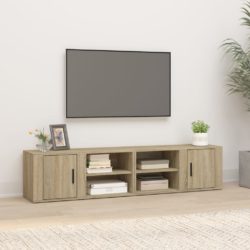 TV-benker 2 stk sonoma eik 80×31,5×36 cm konstruert tre