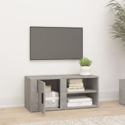 TV-benk betonggrå 80×31,5×36 cm konstruert tre