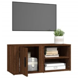 TV-benker 2 stk brun eik 80×31,5×36 cm konstruert tre