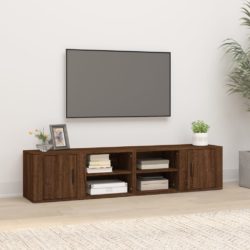 TV-benker 2 stk brun eik 80×31,5×36 cm konstruert tre