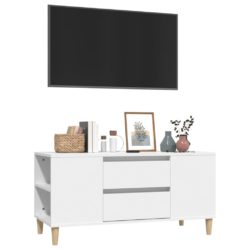 TV-benk hvit 102×44,5×50 cm konstruert tre