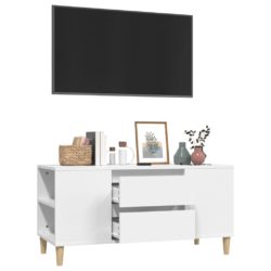 TV-benk hvit 102×44,5×50 cm konstruert tre