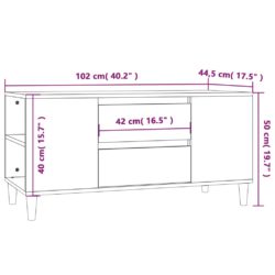 TV-benk hvit 102×44,5×50 cm konstruert tre