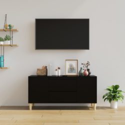 TV-benk svart 102×44,5×50 cm konstruert tre