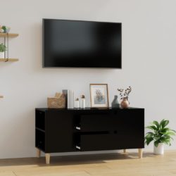 TV-benk svart 102×44,5×50 cm konstruert tre