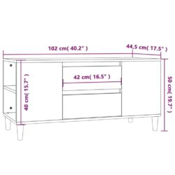 TV-benk høyglans hvit 102×44,5×50 cm konstruert tre