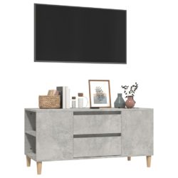 TV-benk betonggrå 102×44,5×50 cm konstruert tre