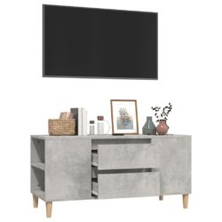 TV-benk betonggrå 102×44,5×50 cm konstruert tre