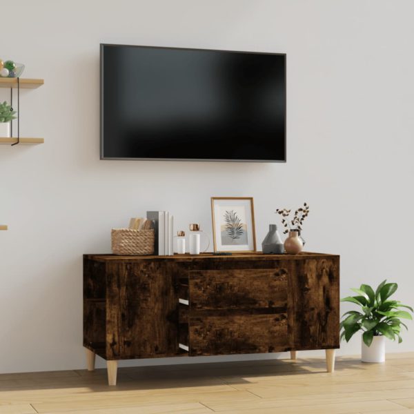 TV-benk røkt eik 102×44,5×50 cm konstruert tre