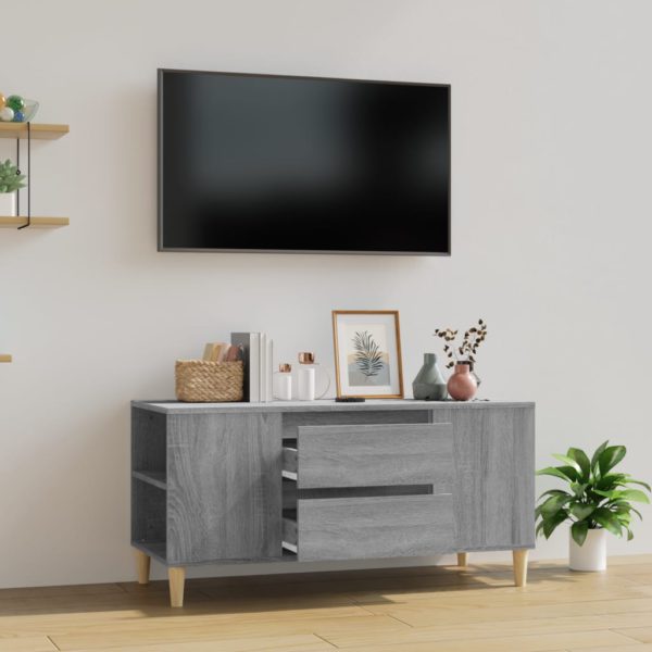 TV-benk grå sonoma 102×44,5×50 cm konstruert tre