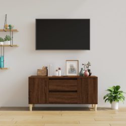 TV-benk brun eik 102×44,5×50 cm konstruert tre