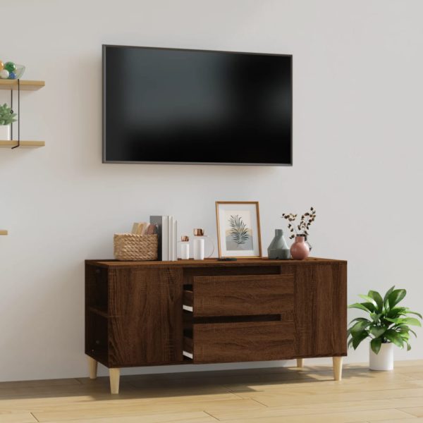 TV-benk brun eik 102×44,5×50 cm konstruert tre