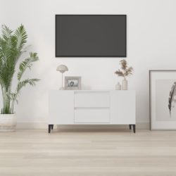 TV-benk hvit 102×44,5×50 cm konstruert tre