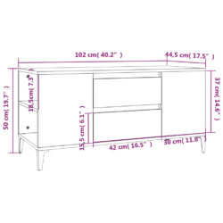 TV-benk svart 102×44,5×50 cm konstruert tre