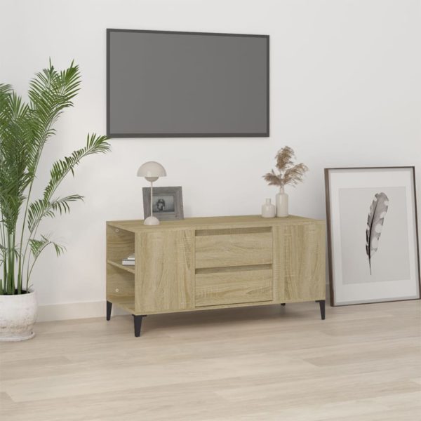 TV-benk sonoma eik 102×44,5×50 cm konstruert tre