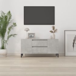 TV-benk betonggrå 102×44,5×50 cm konstruert tre